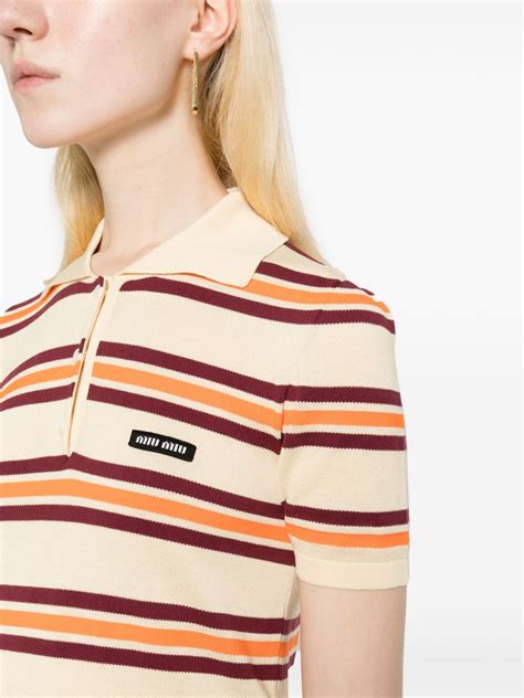 miu miu orange white and blue strips